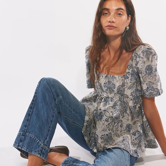 Eloise Jacquard Blouse - Picture 1 of 3